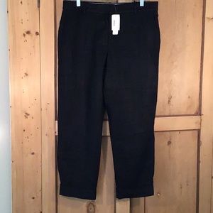 J. Crew black linen cuffed pants